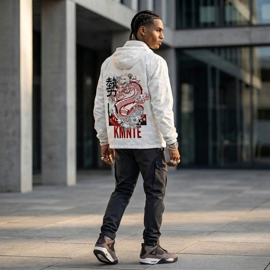 Kimante Dragon Unisex Lightweight Zip Up Windbreaker Jacket