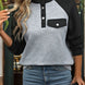 Perfee Contrast Textured Long Sleeve Sweatshirt