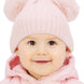 Toddlers Cable Knitted Double Pom Pom Beanie