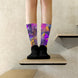 Kimante Purple, Gold, and Black Ripple Socks