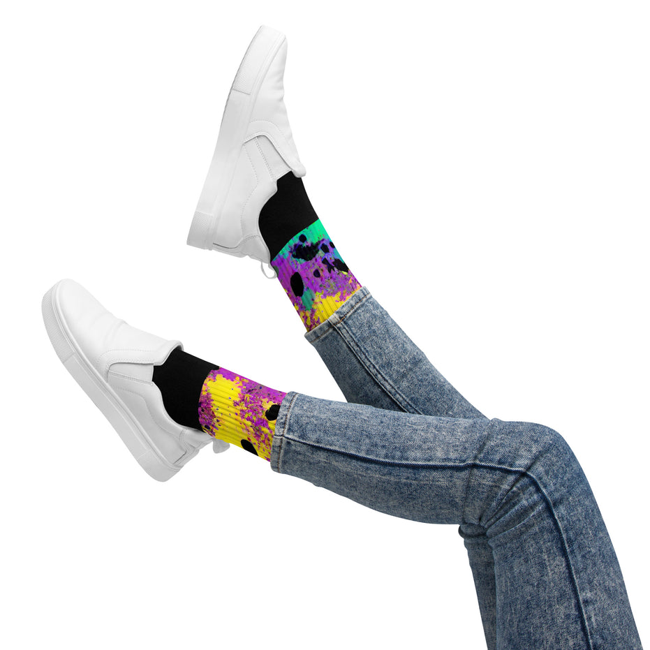 Kimante Black, Purple, Gold Psychedelic Socks