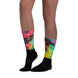Kimante Green, Purple, Gold, and Black Swirl Socks