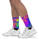 Kimante Pink, Purple, Green, Gold and Blue Swirl Socks
