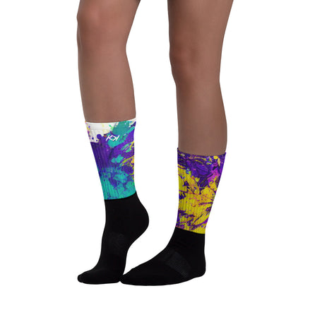 Kimante Blue, Gold, Purple, Pink and Black Psychedelic Socks