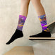 Kimante Purple, Gold, and Black Ripple Socks