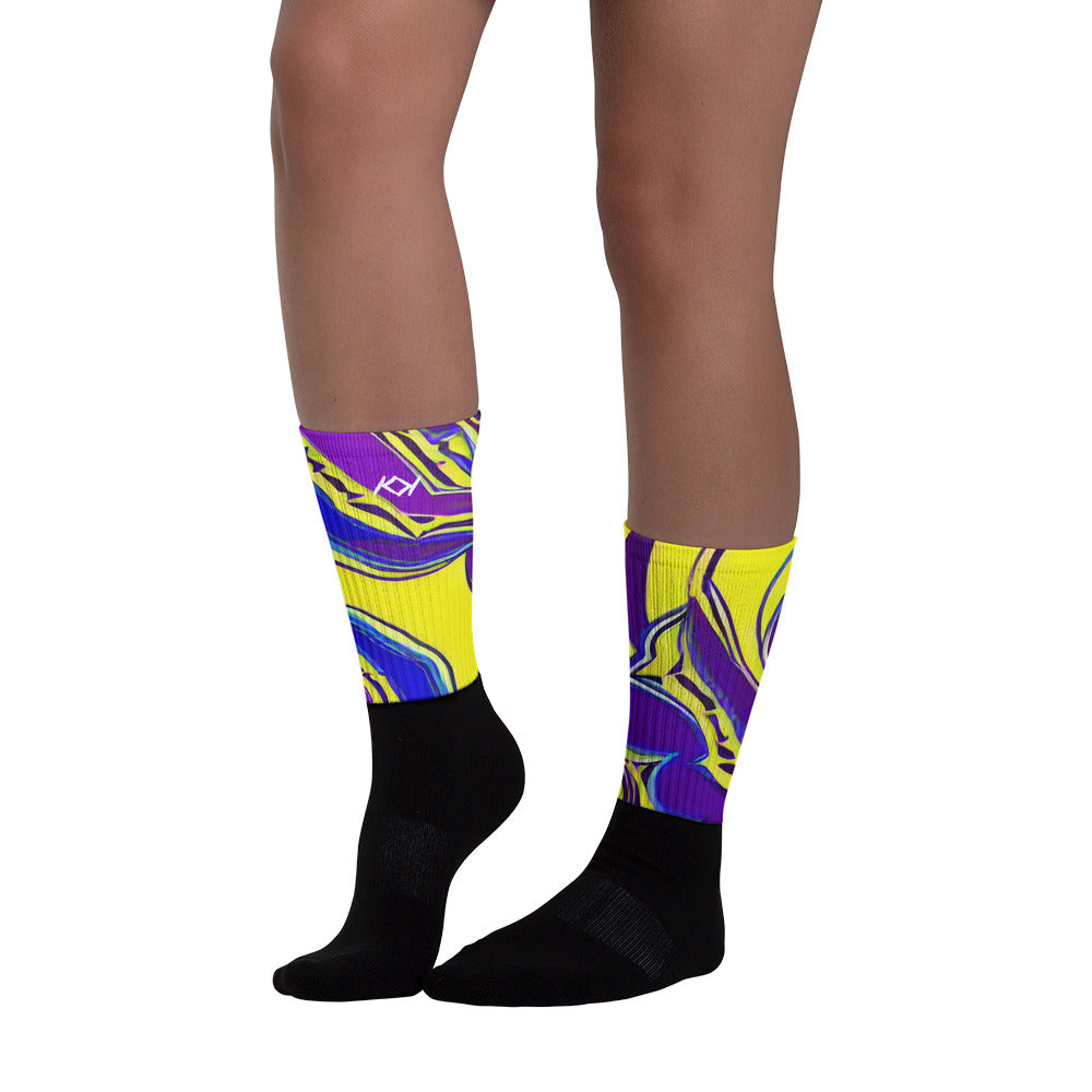 Kimante Purple, Gold, and Blue Swivel Socks