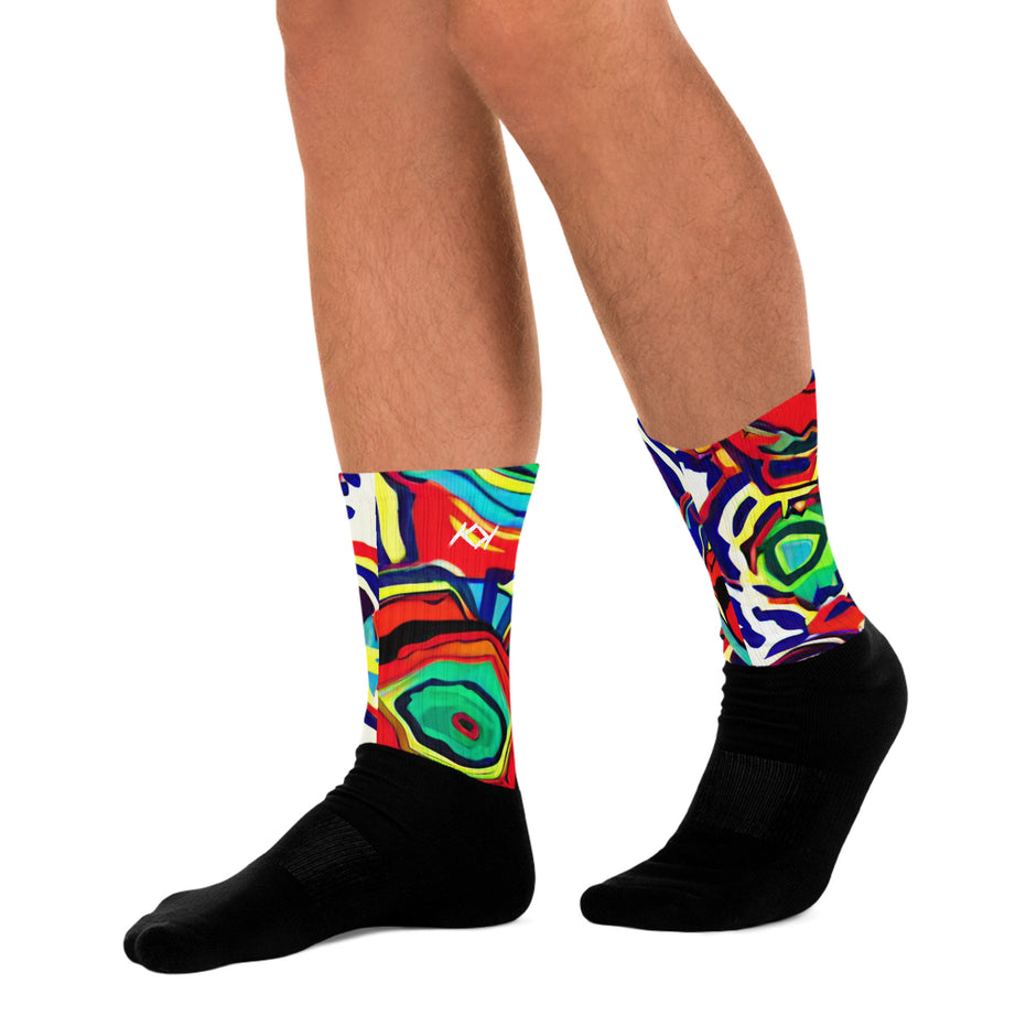 Kimante Red, Yellow, Green and Blue Floral Socks