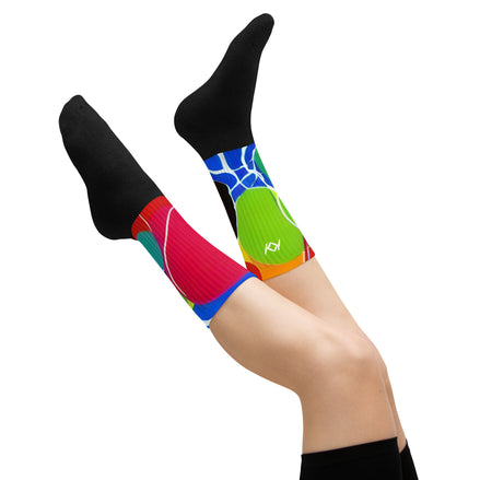 Kimante Blue, Red, Yellow, and Green Bubble Socks