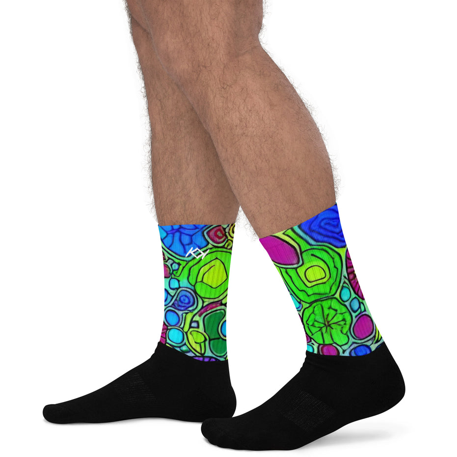 Kimante Green, Purple and Blue Floral Socks