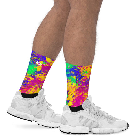 Kimante Pink, Purple, Green, Gold and Blue Swirl Socks