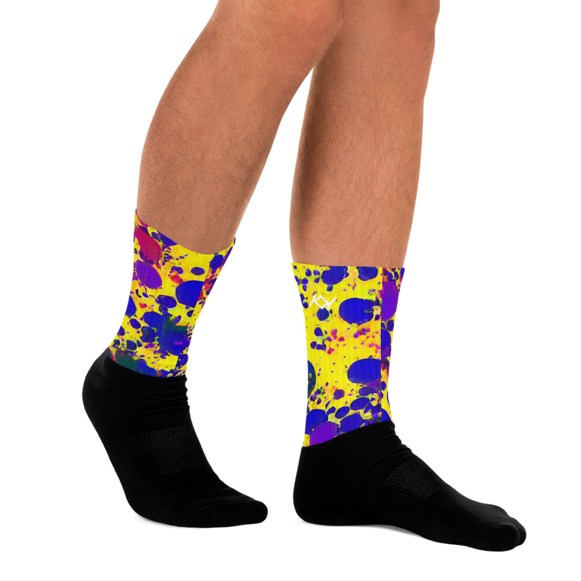 Kimante Gold and Blue Psychedelic Socks