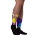 Kimante Blue, Gold, Purple, Pink and Black Psychedelic Socks