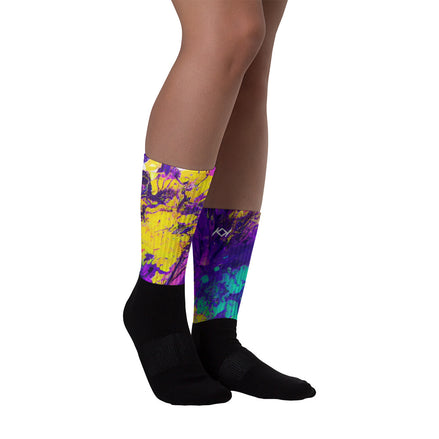 Kimante Blue, Gold, Purple, Pink and Black Psychedelic Socks