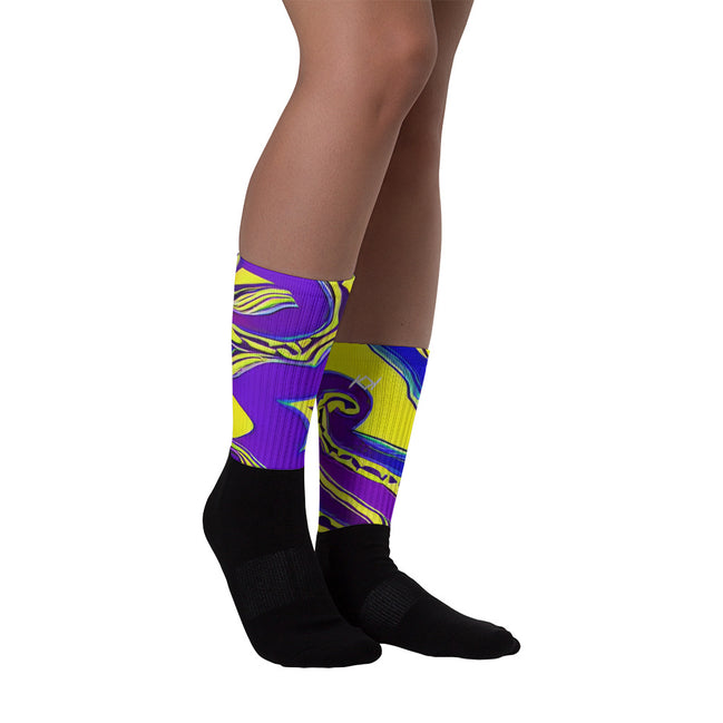 Kimante Purple, Gold, and Blue Swivel Socks