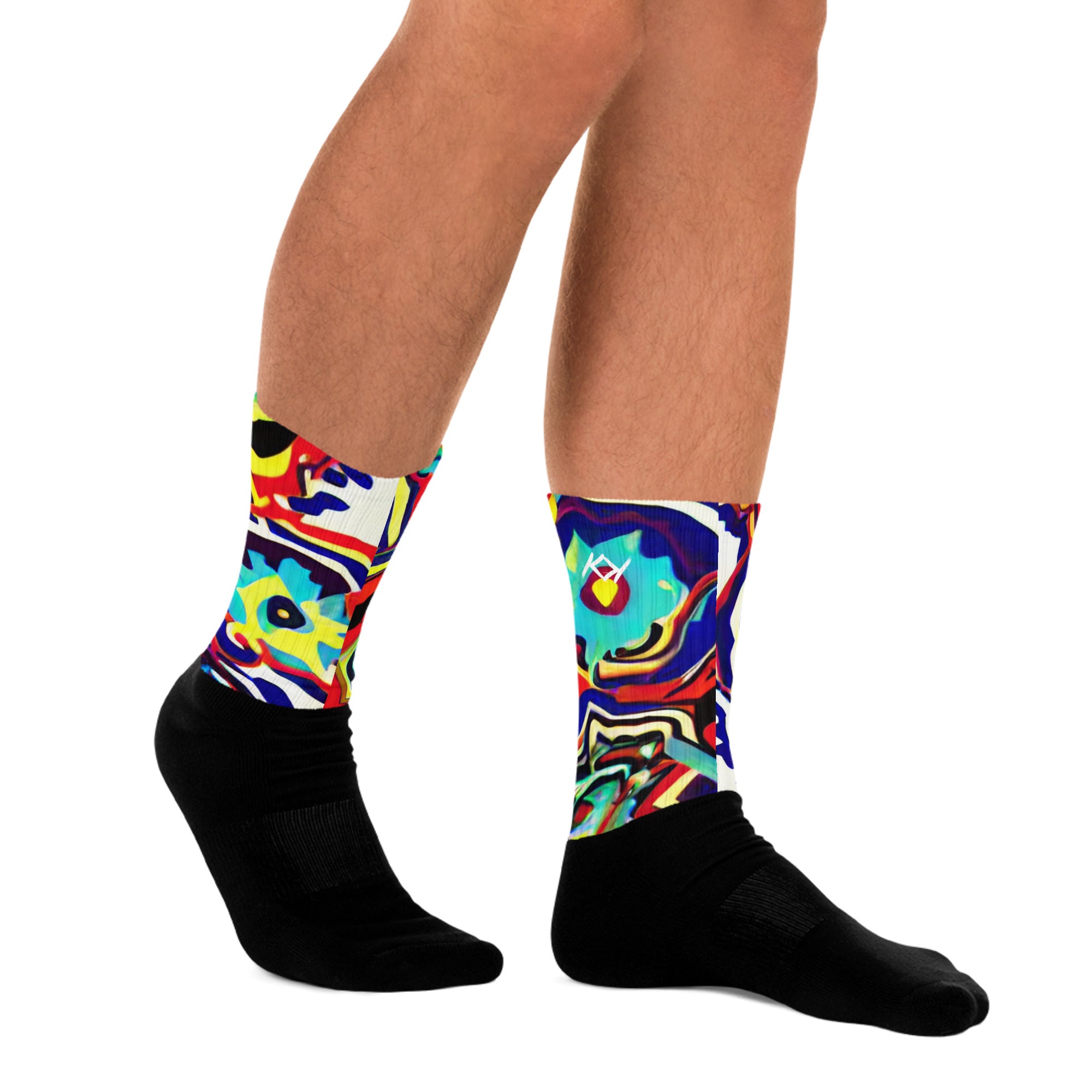 Kimante Red, Yellow, Green and Blue Floral Socks