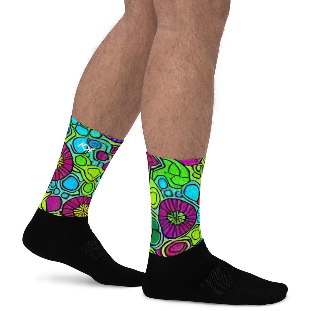 Kimante Green, Purple and Blue Floral Socks