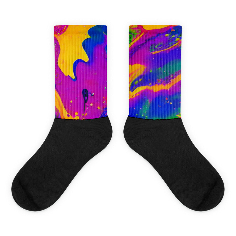 Kimante Green, Gold, Purple, and Blue Psychedelic Socks