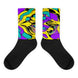 Kimante Purple, Black, Blue, and Gold Swivel Socks