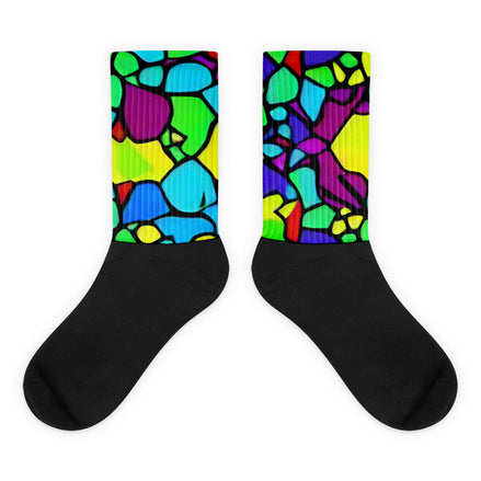 Kimante Red, Green, Yellow, and Blue Floral Rock Socks