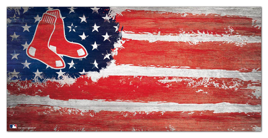 Boston Red Sox - Flag Wood Sign