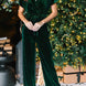 Drawstring Surplice Short Sleeve Jumpsuit