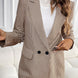 Perfee Plaid Lapel Collar Long Sleeve Blazer