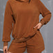 Long Sleeve Hoodie and Pocketed Shorts Set
