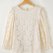 Flower Jacquard Flounce Sleeve Blouse