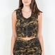 American Bazi Zip Up Camo Crop Denim Vest