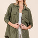 BOMBOM Checkered Button Down Dropped Shoulder Shacket