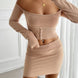 Devine Decorative Button Off-Shoulder Top and Skirt Set