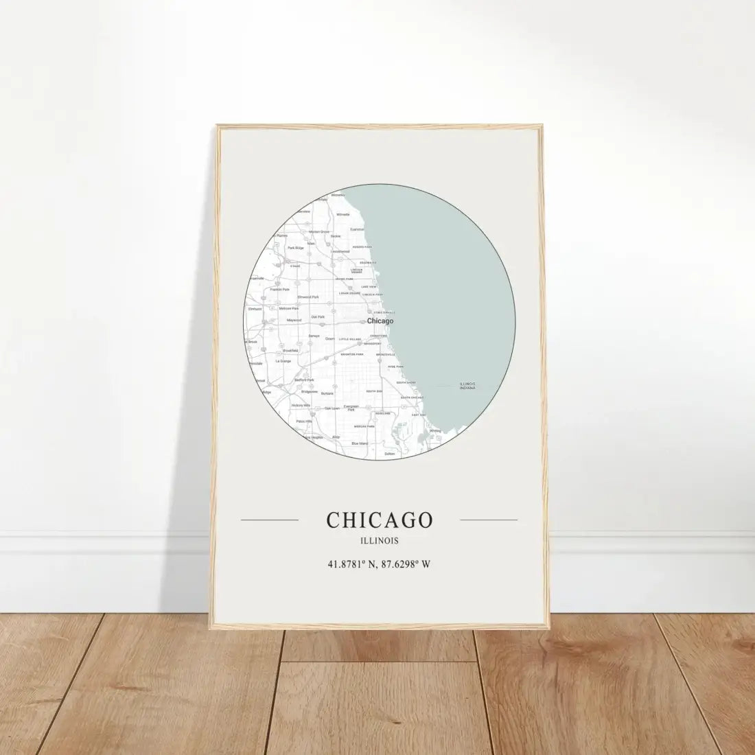 Chicago, Illinois Minimalist Map Poster