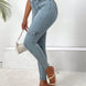 Decorative Buckle Skinny Jeans with Pockets