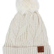 Coil Chevron Knitted Fleece Lined Beanie