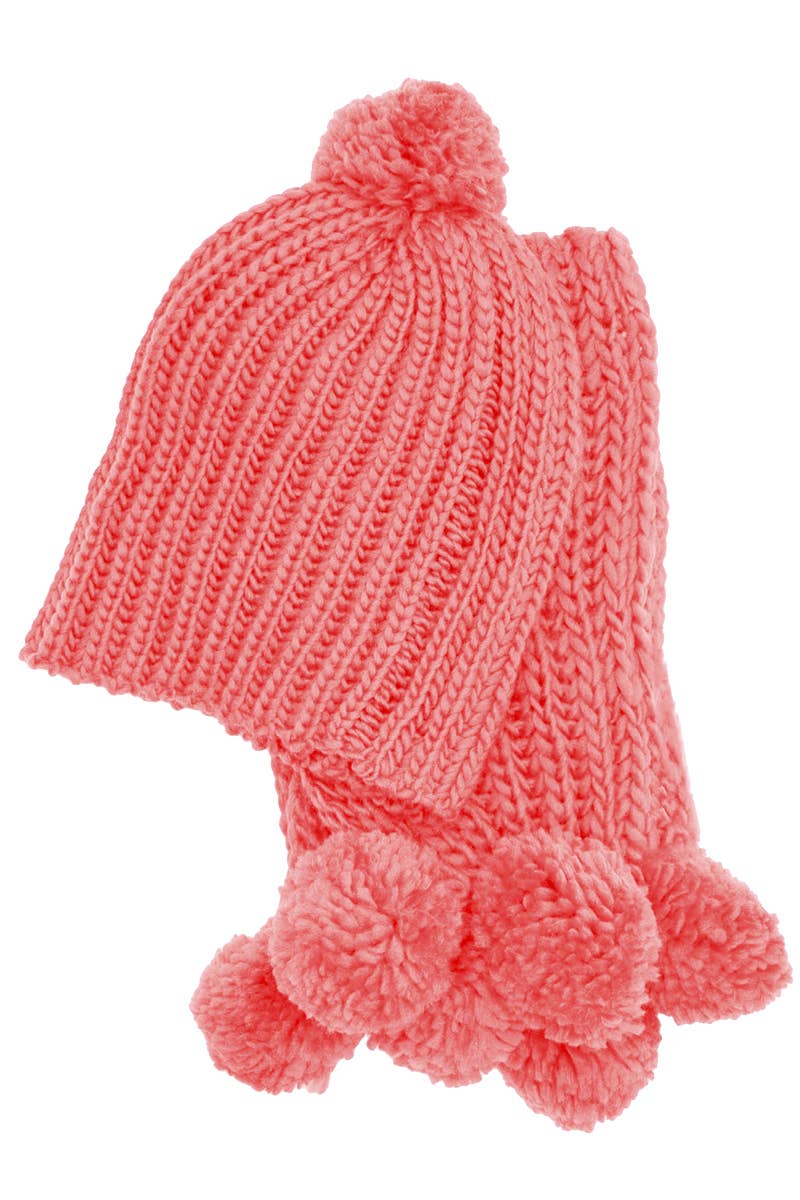 Crochet Chunky Knitted Beanie and Wrap Scarf
