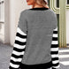 Striped Round Neck Dropped Shoulder Sweater