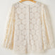 Flower Jacquard Flounce Sleeve Blouse