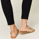 WILD DIVA Rhinestone Three-Strap Flat Sandals