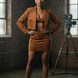 Diagonal Bralette With Cropped Blazer Jacket & Mini Skirt 3pcs Sets