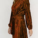 Velvet Round Neck Tie Waist Long Sleeve Mini Dress