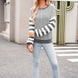 Striped Round Neck Dropped Shoulder Sweater