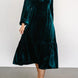 V-Neck Long Sleeve Midi Velvet Dress