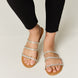 WILD DIVA Rhinestone Three-Strap Flat Sandals