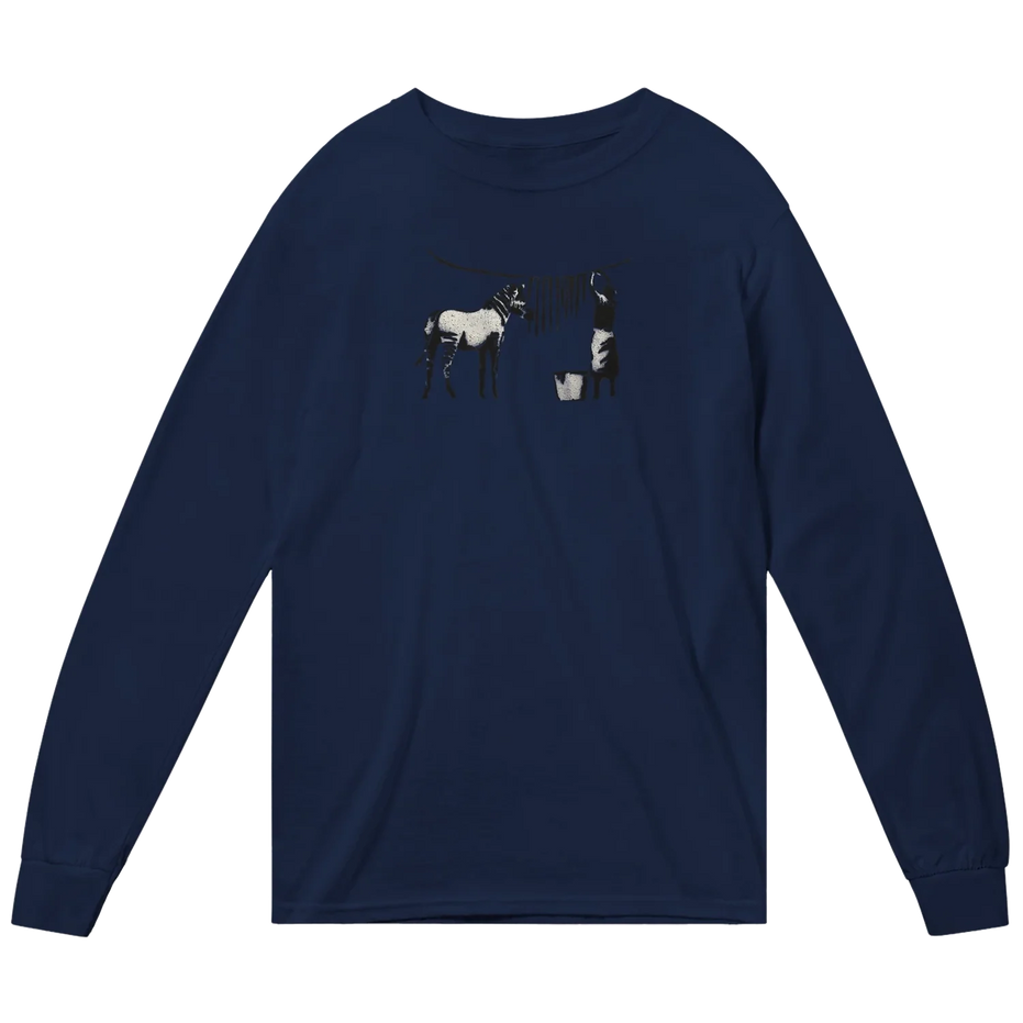 Banksy Zebra Stripes Artwork Long Sleeve Shirt
