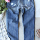 Distressed Sequin Pumpkin Jeans