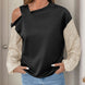 Perfee Sequin Asymmetrical Neck Long Sleeve Sweatshirt