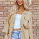 Raw Hem Pearl Trim Dropped Shoulder Denim Jacket