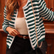 Striped Button Up Long Sleeve Cardigan