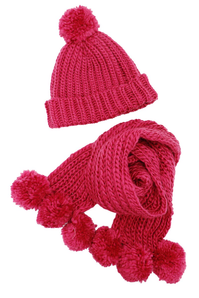 Crochet Chunky Knitted Beanie and Wrap Scarf