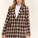 And The Why Full Size Plaid Brushed One Button Blazer